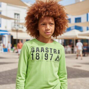 GAASTRA Netherlands Euro Tee Boys 12 Girls Kids Sailing Long Sleeve Nautical